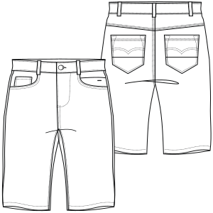 Moldes de confeccion para HOMBRES Shorts Pantalon Pescador 743